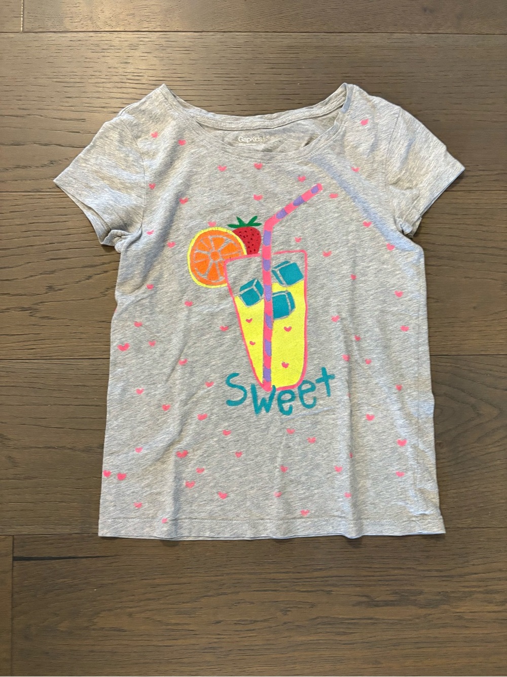 Gap gray lemonade kids t shirt sz 10 EUC ret $54